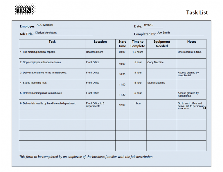 TaskListExample