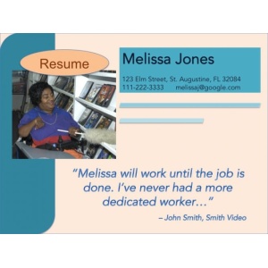 visual resume sample