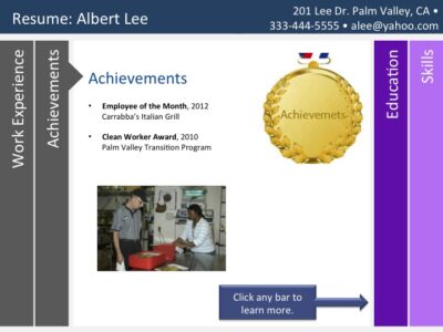 visual resume sample