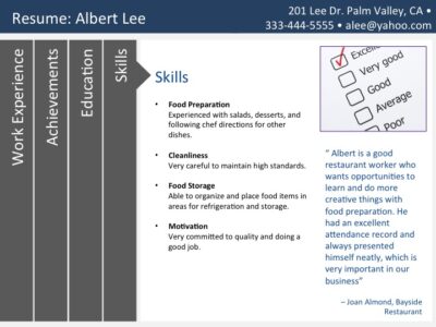 visual resume sample