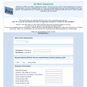 Job Match Assessment form
