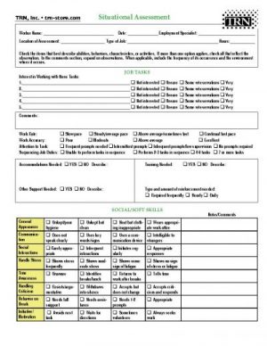 Cover of situational assessment form