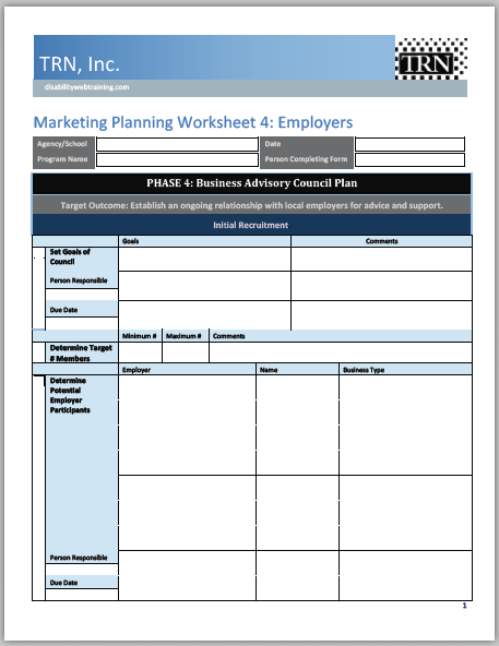 Planning Guide: Marketing Communication Tools for Employer Engagement ...